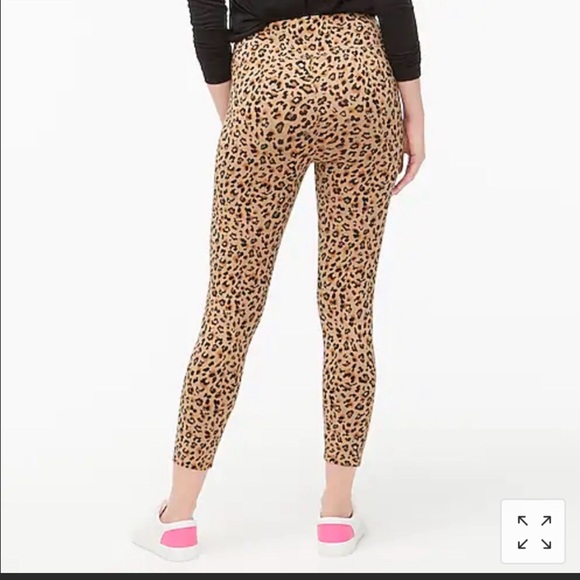 J.Crew Cropped Everyday Leggings Size S Gold Leopard Brown Black Item #AL017 - Picture 3 of 10